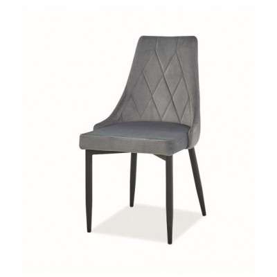 Стул SIGNAL TRIX B Velvet Bluvel 14 серый/черный мат